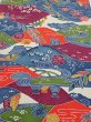 Photo1: 1H03z90  Japanese Kimono Crepe Silk  FABRIC Scenery Off-white 61.0x13.6 (1)