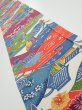 Photo1: 1H08z50  Japanese Kimono Crepe Silk  FABRIC Scenery Off-white 55.9x7.1 (1)