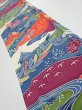 Photo2: 1H10z30  Japanese Kimono Crepe Silk  FABRIC Scenery Off-white 35.8x6.3 (2)