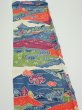 Photo4: 1H10z30  Japanese Kimono Crepe Silk  FABRIC Scenery Off-white 35.8x6.3 (4)