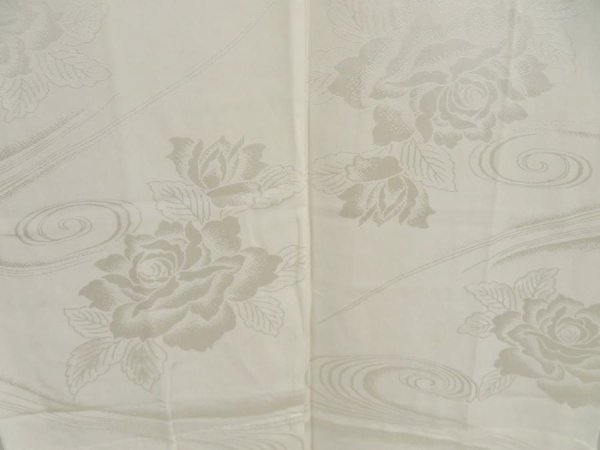 Photo3: 5405T01z510  Japanese Kimono Synthetic JUBAN Peony Off-white (3)
