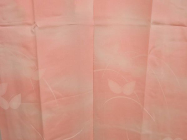 Photo3: 5405T02z360 Vintage Japanese Kimono Silk JUBAN Butterfly Pink (3)