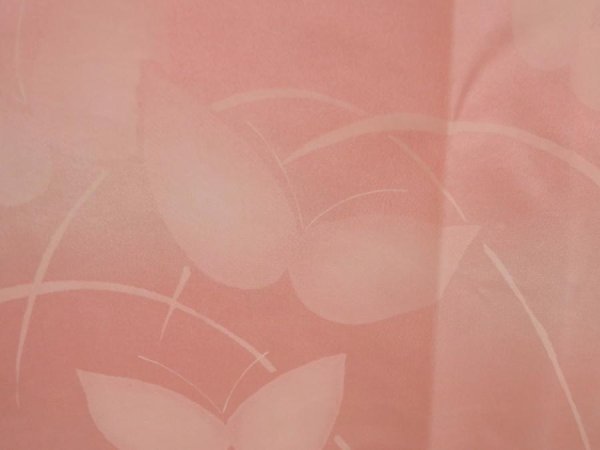 Photo4: 5405T02z360 Vintage Japanese Kimono Silk JUBAN Butterfly Pink (4)
