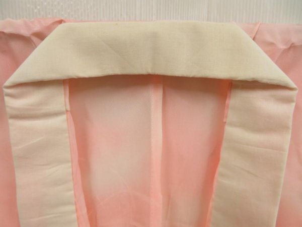 Photo6: 5405T02z360 Vintage Japanese Kimono Silk JUBAN Butterfly Pink (6)