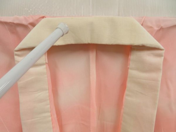 Photo7: 5405T02z360 Vintage Japanese Kimono Silk JUBAN Butterfly Pink (7)