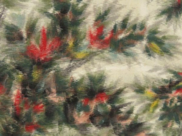 Photo4: 5405T03z390 Vintage Japanese Kimono Silk MEISEN HAORI Tree Sand beige (4)