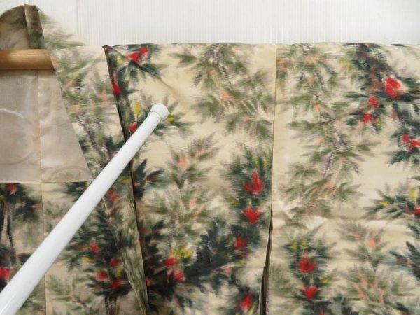 Photo8: 5405T03z390 Vintage Japanese Kimono Silk MEISEN HAORI Tree Sand beige (8)