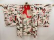 Photo7: 5405T04z390 Vintage Japanese Kimono Silk MEISEN HAORI Scenery Off-white (7)