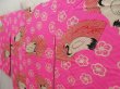 Photo2: 5405T05z470 Antique Japanese Kimono Silk JUBAN Crane Pink-Purple (2)