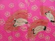 Photo3: 5405T05z470 Antique Japanese Kimono Silk JUBAN Crane Pink-Purple (3)