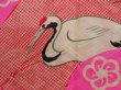 Photo4: 5405T05z470 Antique Japanese Kimono Silk JUBAN Crane Pink-Purple (4)