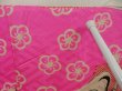 Photo5: 5405T05z470 Antique Japanese Kimono Silk JUBAN Crane Pink-Purple (5)