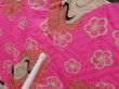 Photo6: 5405T05z470 Antique Japanese Kimono Silk JUBAN Crane Pink-Purple (6)