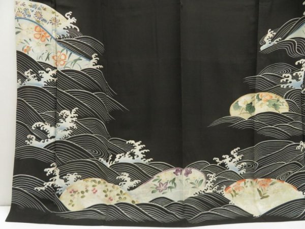 Photo5: 5405T06z730 Antique Japanese Kimono Silk RO TOMESODE HIKIZURI GEIKO (5)