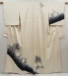 Photo1: 5405T09z910  Japanese Kimono Silk TSUKESAGE Peony Off-white (1)