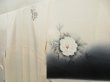 Photo2: 5405T09z910  Japanese Kimono Silk TSUKESAGE Peony Off-white (2)