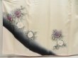 Photo5: 5405T09z910  Japanese Kimono Silk TSUKESAGE Peony Off-white (5)