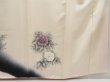 Photo7: 5405T09z910  Japanese Kimono Silk TSUKESAGE Peony Off-white (7)