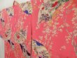 Photo2: 5405T12z530 Antique Japanese Kimono Silk Girl's  Jigami Red-Pink (2)