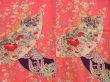 Photo3: 5405T12z530 Antique Japanese Kimono Silk Girl's  Jigami Red-Pink (3)