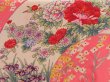 Photo4: 5405T12z530 Antique Japanese Kimono Silk Girl's  Jigami Red-Pink (4)