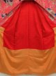 Photo7: 5405T12z530 Antique Japanese Kimono Silk Girl's  Jigami Red-Pink (7)