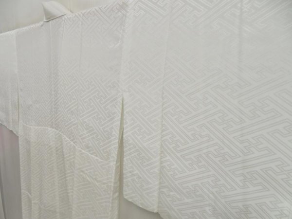 Photo2: 5405T15z460  Japanese Kimono Silk JUBAN Sayagata Off-white (2)