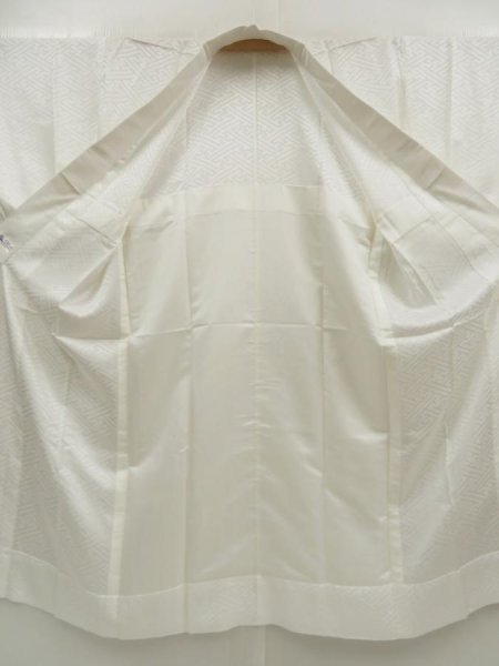 Photo7: 5405T15z460  Japanese Kimono Silk JUBAN Sayagata Off-white (7)