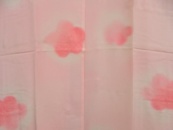 Photo3: 5411T02z550 Vintage Japanese Kimono Silk JUBAN Plum blossom Pink (3)