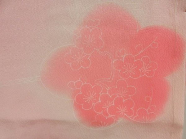 Photo4: 5411T02z550 Vintage Japanese Kimono Silk JUBAN Plum blossom Pink (4)