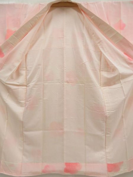 Photo7: 5411T02z550 Vintage Japanese Kimono Silk JUBAN Plum blossom Pink (7)