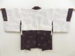 Photo6: 5411T03z580 Vintage Japanese Kimono Silk HAORI  Dark purple (6)