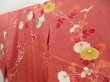 Photo2: 5411T06z790 Antique Japanese Kimono Silk CHU-FURISODE Pheasant Coral pink (2)