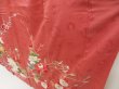 Photo4: 5411T06z790 Antique Japanese Kimono Silk CHU-FURISODE Pheasant Coral pink (4)