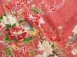 Photo8: 5411T06z790 Antique Japanese Kimono Silk CHU-FURISODE Pheasant Coral pink (8)