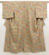 Photo1: 5411T07z930 Vintage Japanese Kimono Silk KOMON Princess Green-Gray (1)