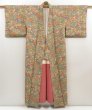 Photo7: 5411T07z930 Vintage Japanese Kimono Silk KOMON Princess Green-Gray (7)