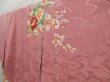 Photo2: 5411T10z640 Antique Japanese Kimono Silk TSUKESAGE Flower cart Dull pink (2)