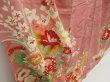 Photo3: 5411T10z640 Antique Japanese Kimono Silk TSUKESAGE Flower cart Dull pink (3)