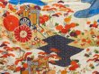 Photo8: 5411T11z1170 Vintage Japanese Kimono Silk FURISODE Royal cart Off-white (8)