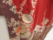 Photo3: 5411T13z1020  Japanese Kimono Silk TSUKESAGE Yukiwa Dark red (3)