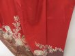 Photo4: 5411T13z1020  Japanese Kimono Silk TSUKESAGE Yukiwa Dark red (4)