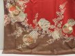 Photo6: 5411T13z1020  Japanese Kimono Silk TSUKESAGE Yukiwa Dark red (6)