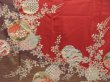 Photo8: 5411T13z1020  Japanese Kimono Silk TSUKESAGE Yukiwa Dark red (8)