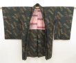 Photo6: 5413T01z430 Vintage Japanese Kimono Silk MEISEN HAORI  Green-Gray (6)