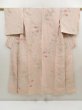 Photo1: 5413T04z970 Vintage Japanese Kimono Silk KOMON Flowers Light pink (1)