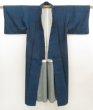 Photo8: 5413T05z700 Vintage Japanese Kimono Silk TSUMUGI Plain Navy (8)