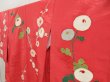 Photo2: 5413T06z790 Vintage Japanese Kimono Silk KOMON Flower Red-Pink (2)