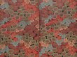 Photo5: 5413T07z780 Vintage Japanese Kimono Silk KOMON Flowers Dark red (5)