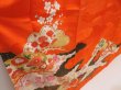 Photo3: 5413T13z930 Vintage Japanese Kimono Silk FURISODE Pine Orangered (3)